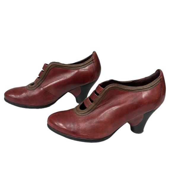 Everybody by BZ Moda Red‎ Leather Heeled Booties Art to Wear Comfort Shoes EU 41 - Picture 8 of 12